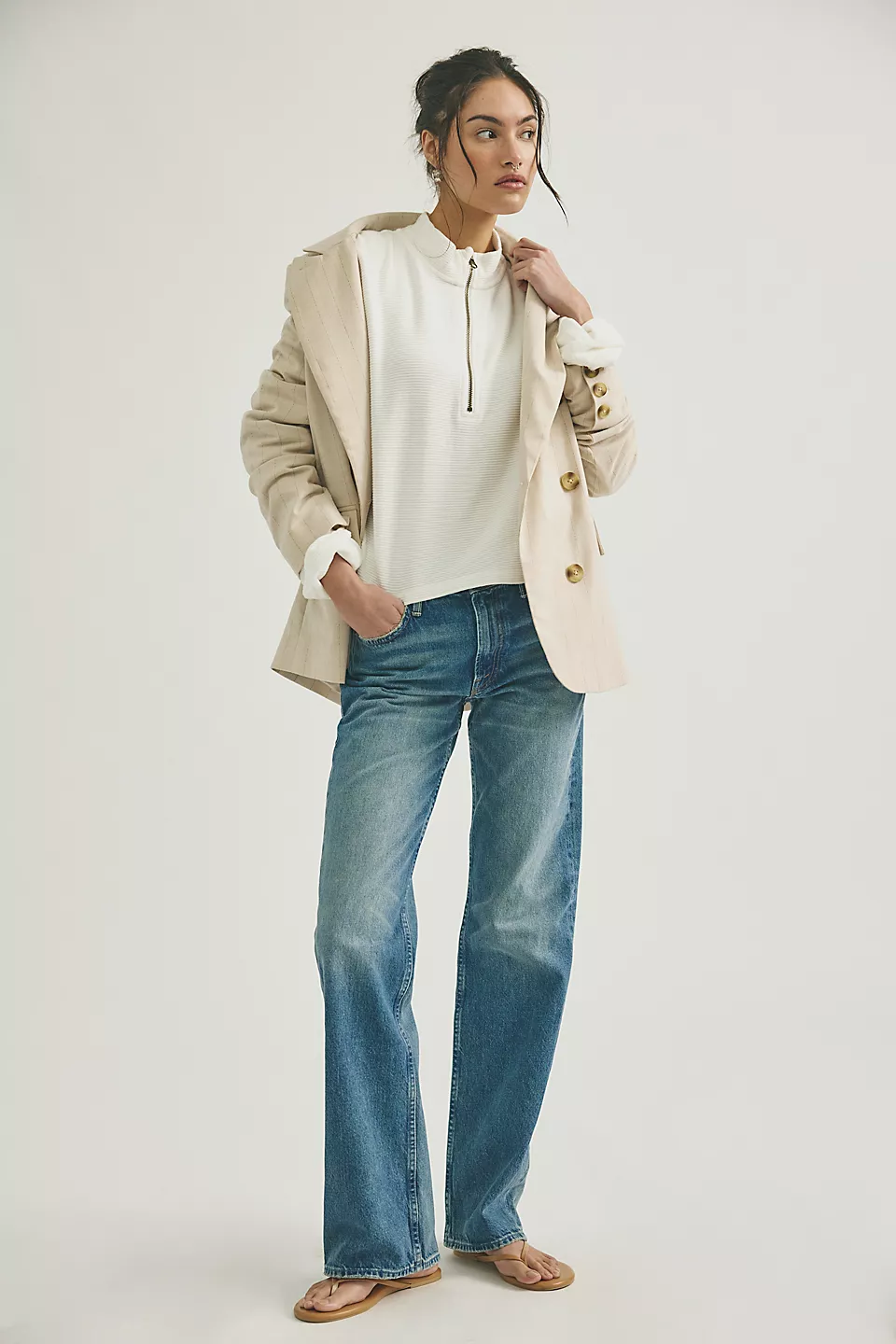 WTF Celeste Quarter Zip | Clean Ivory