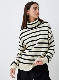 Striped Turtleneck Sweater