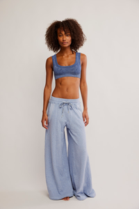 Wait A Minute Wide Leg | Soft Chambray