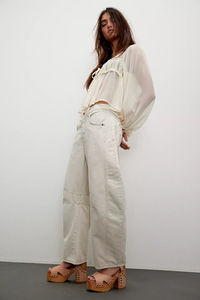 Good luck Mid-Rise Barrel Jeans |Milk