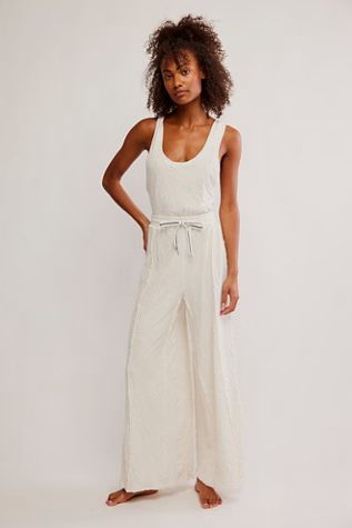Wait A Minute Jumpsuit | Oatmeal Combo