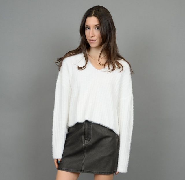 Zaida Pullover in Winter White