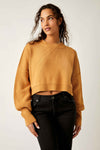 Easy Street Crop Pullover In Golden Squash