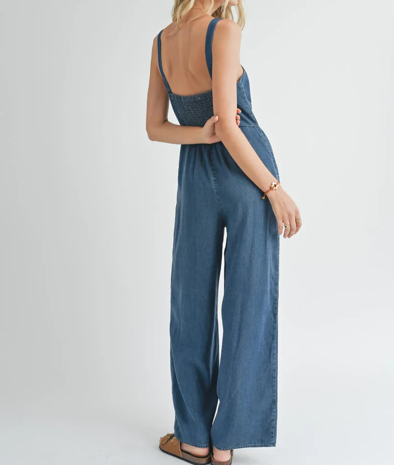 Archives Button Front Jumpsuit