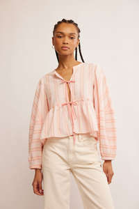 Brunch Babe Blouse in Pink + Yellow Combo