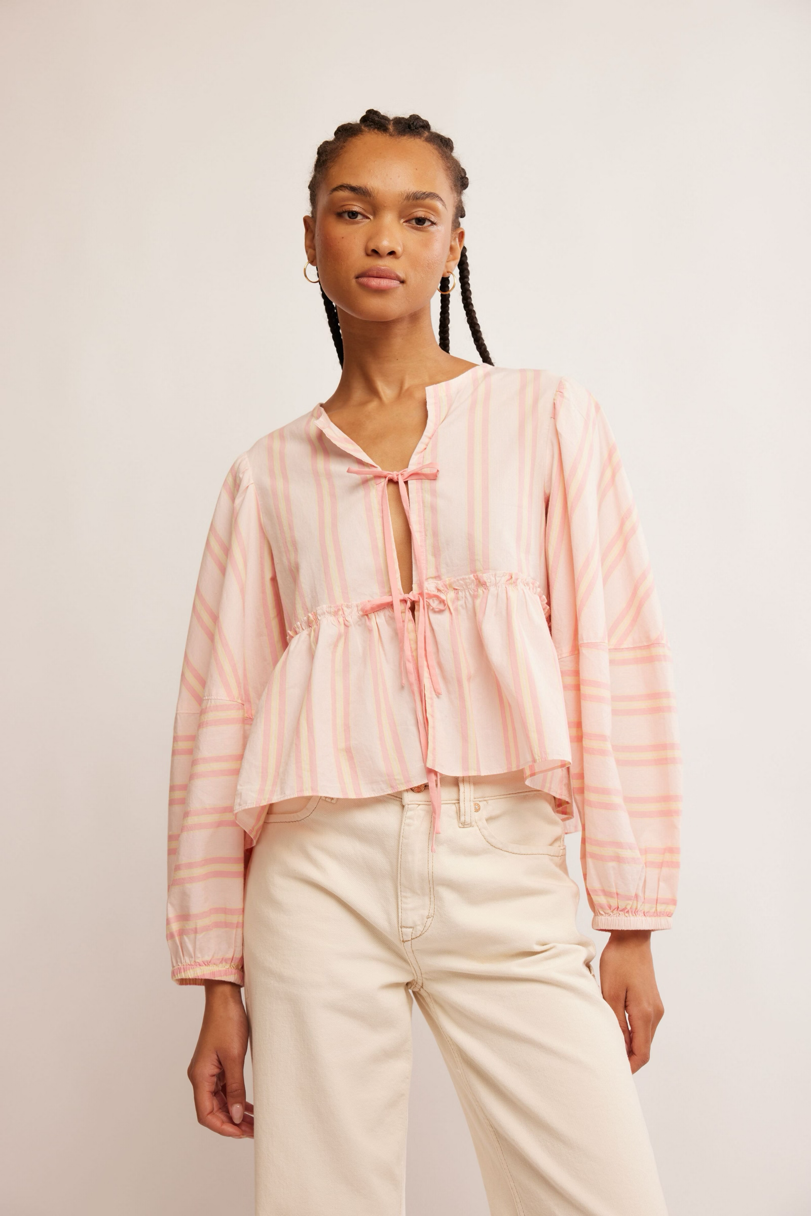 Brunch Babe Blouse in Pink + Yellow Combo