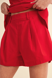 Scarlett Red Pull-On Short