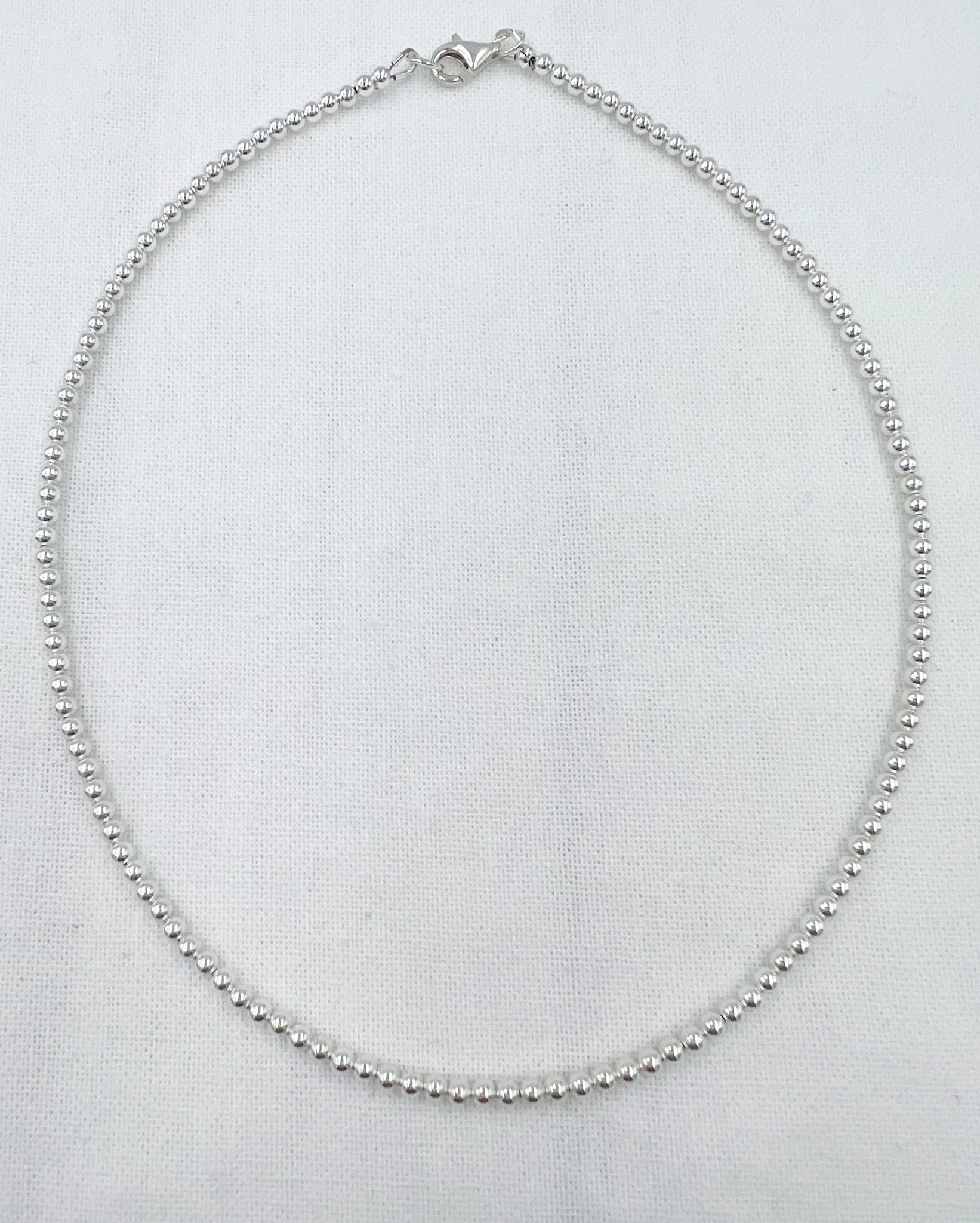 Sterling Silver Beaded Necklace | LEAVE ON