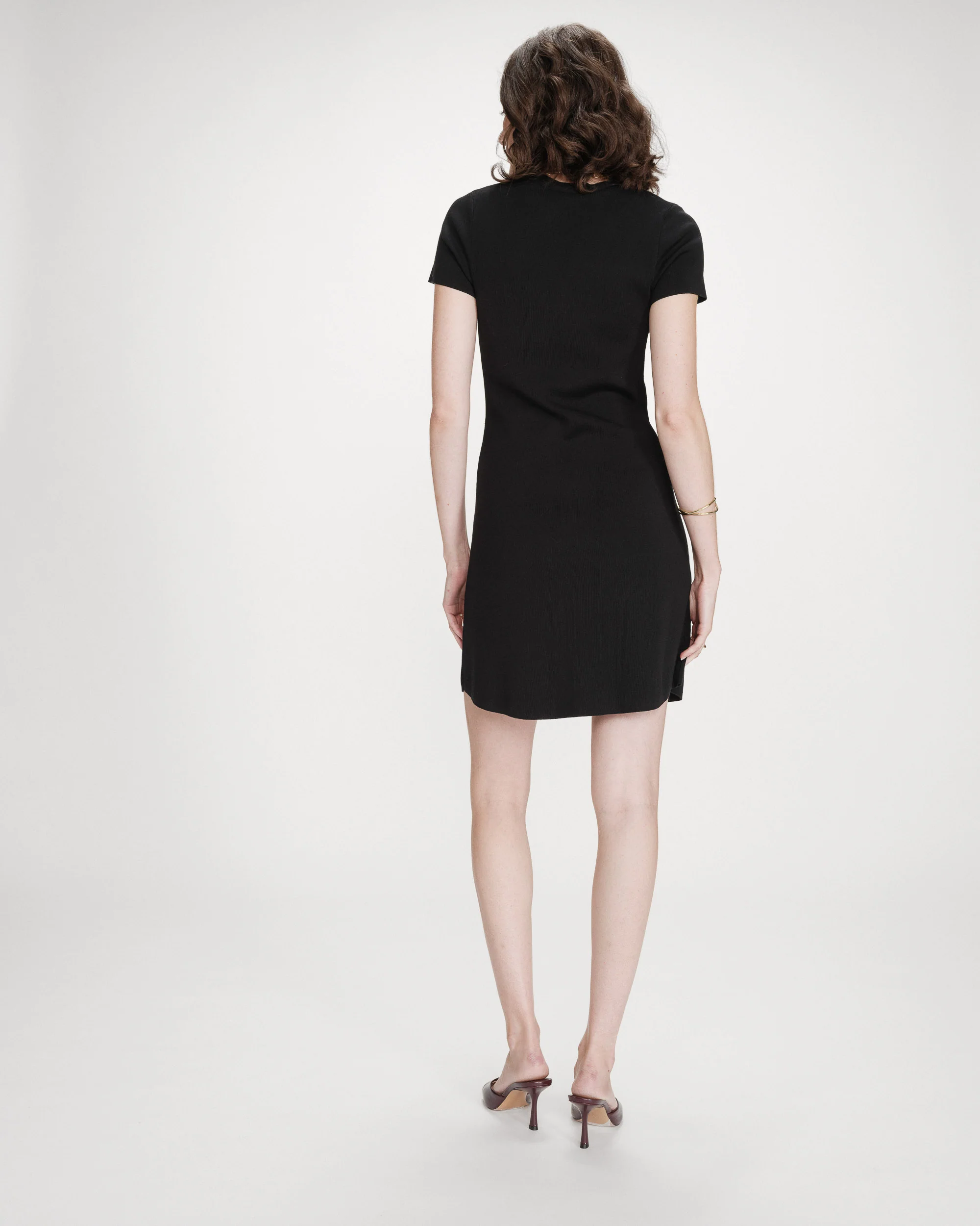 Venezuela Knit V-Neck Buttoned Dress
