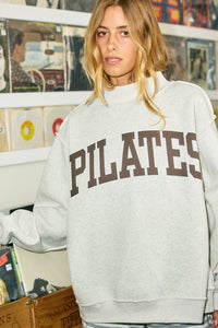 Pilates + Yoga Reversible Graphic Sweater | Ash Grey/Brown