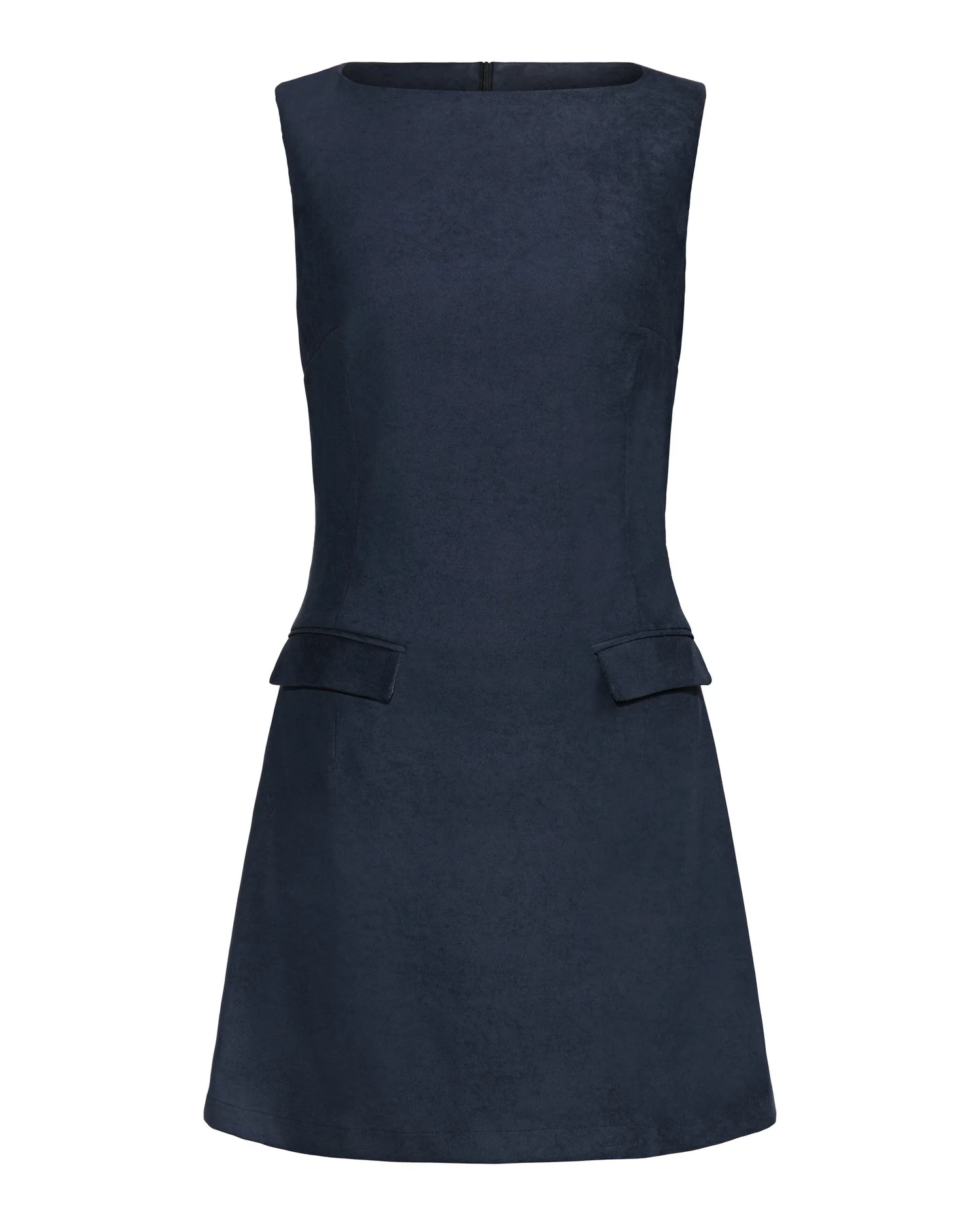 Suede Shift Dress in Navy