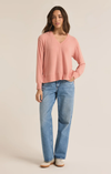 Wilder Cloud V-Neck Sweater in Rose Haze