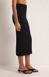 Aveen Crinkle Stretch Midi Skirt In Black