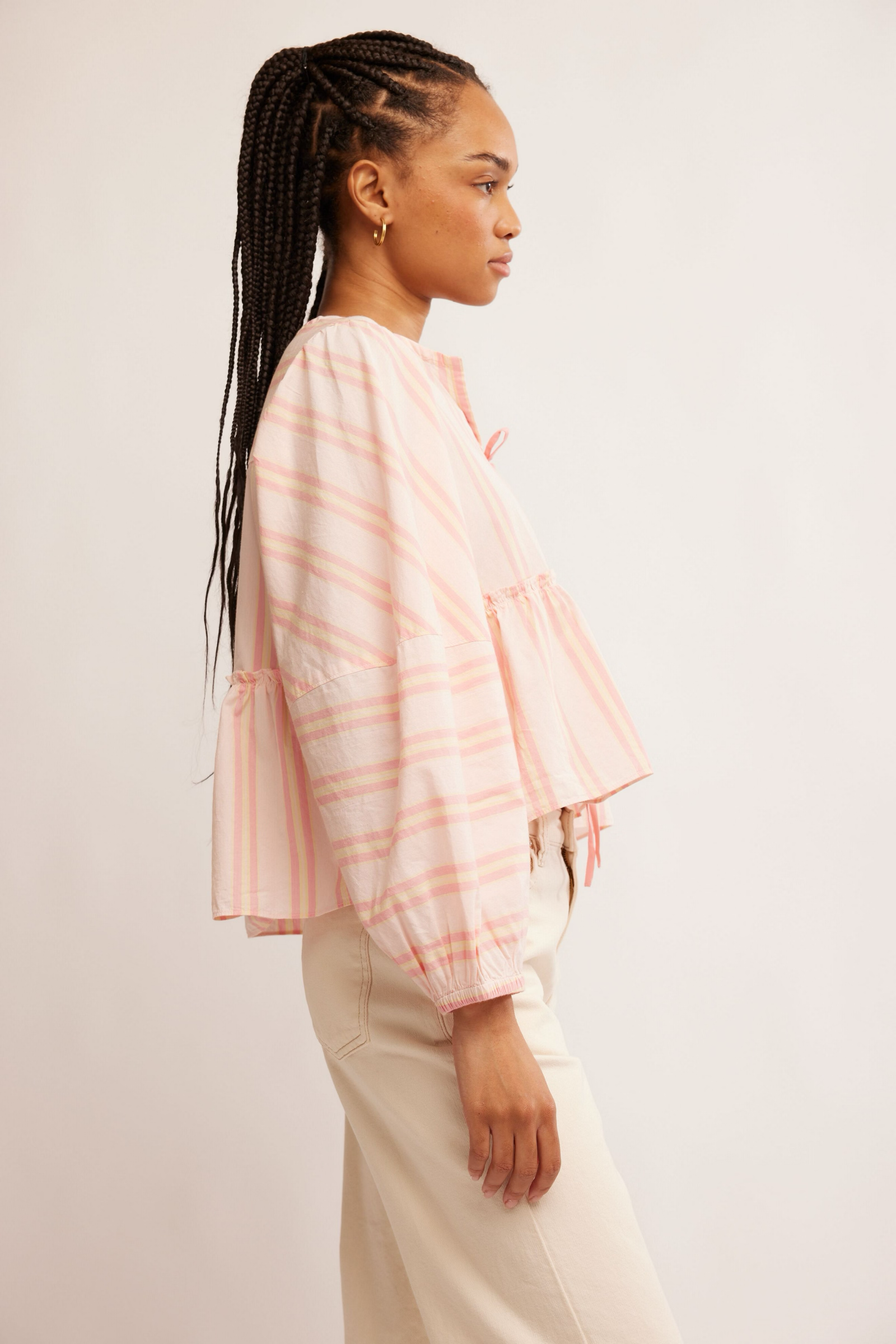 Brunch Babe Blouse in Pink + Yellow Combo