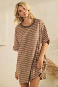 Stripe Knit Oversized Top/Dress