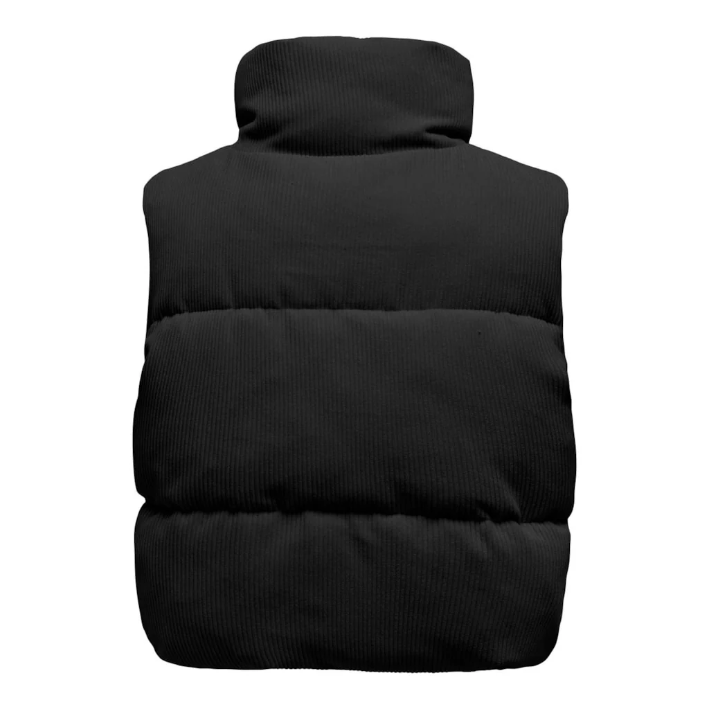 Elsie Cord Puffer Vest In Black