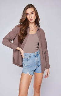 Sonia Button-Down Shirt in Driftwood