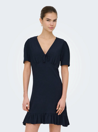 Onlmolly Short Sleeve V-Neck Dress | Navy Blue
