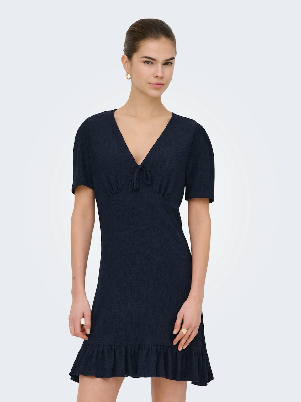 Onlmolly Short Sleeve V-Neck Dress | Navy Blue