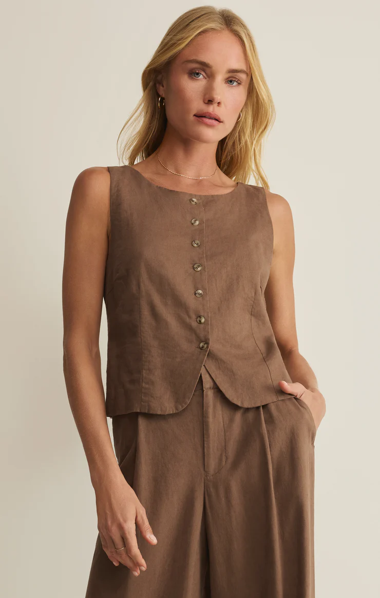 Roman Linen Vest | Palo Santo