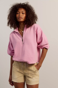 WTF Celeste Quarter Zip | Humming Bird Pink