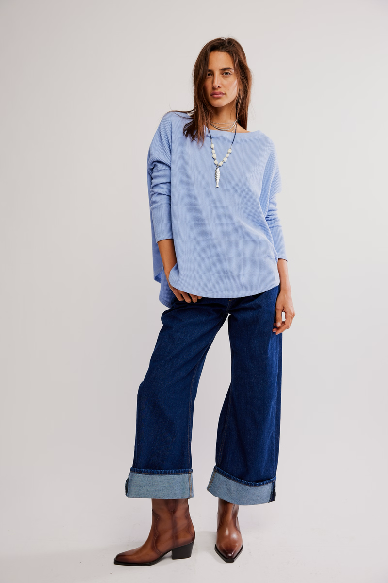 Latte Blues Solid Thermal in Dawn Breeze