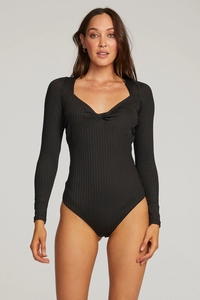 Long Sleeve Bodysuit in Black