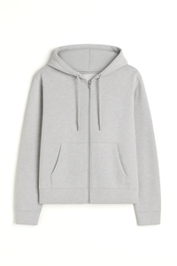 Essential Zip Hoodie in Heather Grey