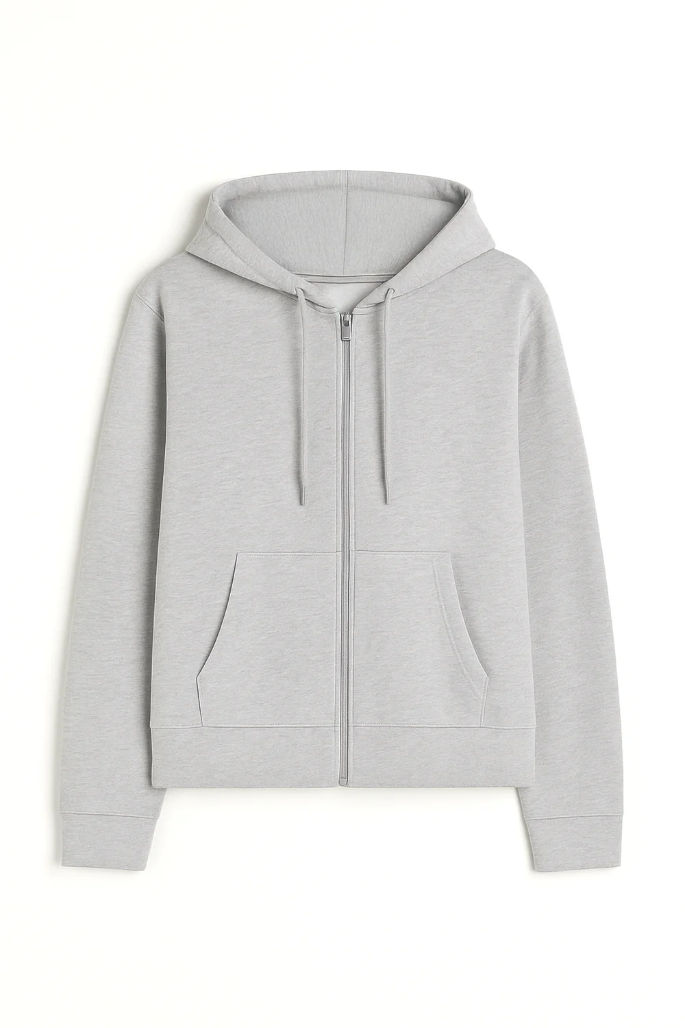 Essential Zip Hoodie in Heather Grey