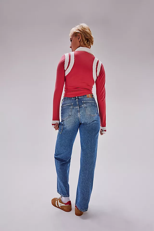 Tinsley Baggy High Rise Jeans in Hazey Blue