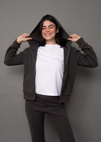 Hesta Cozy Waffle Zip up | Coal