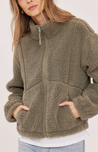 Camden Sherpa Jacket in Sage