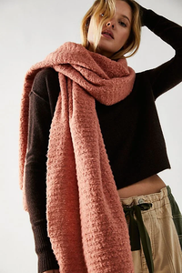 Ripple Recycled Blend Blanket Scarf in Terracotta