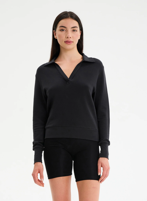 Kendall Polo Sweatshirt in Black