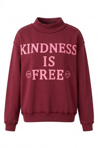 Kindness Is Free Reversible Graphic Sweater | Burgundy/Pink PRE-ORDER