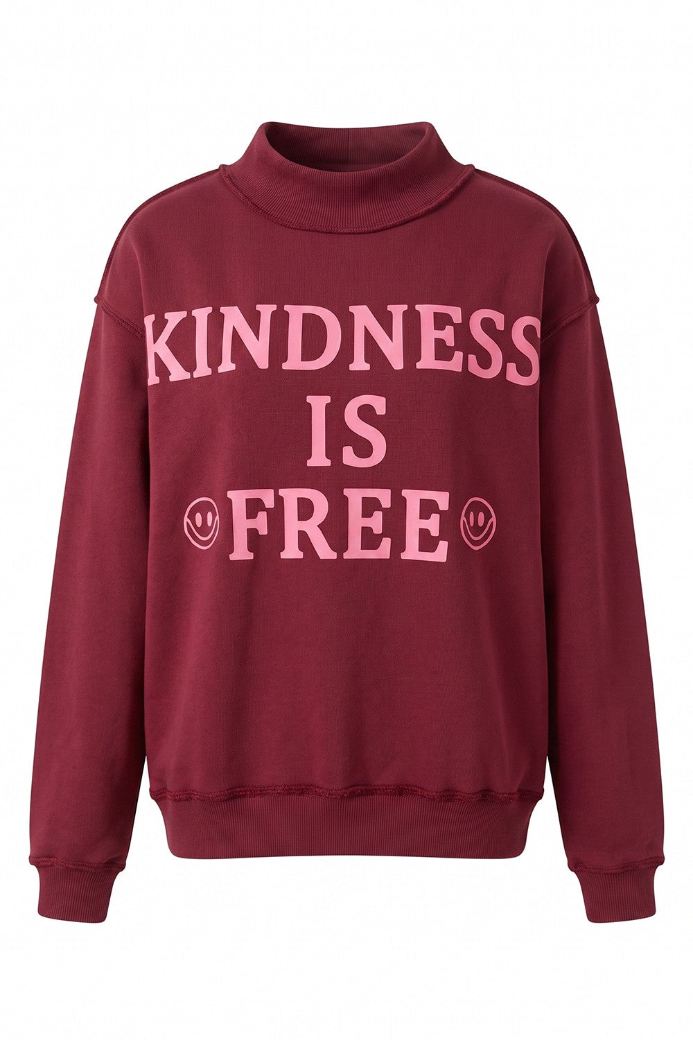 Kindness Is Free Reversible Graphic Sweater | Burgundy/Pink PRE-ORDER