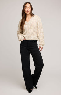 Willow V-Neck Sweater | Heather Oat