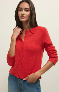 Medina Cozy Rib Cardigan | Red Lotus