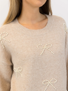 Bows Sweater in Beige