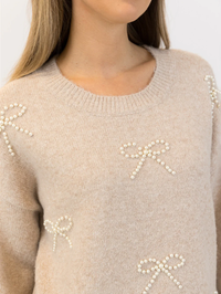 Bows Sweater in Beige