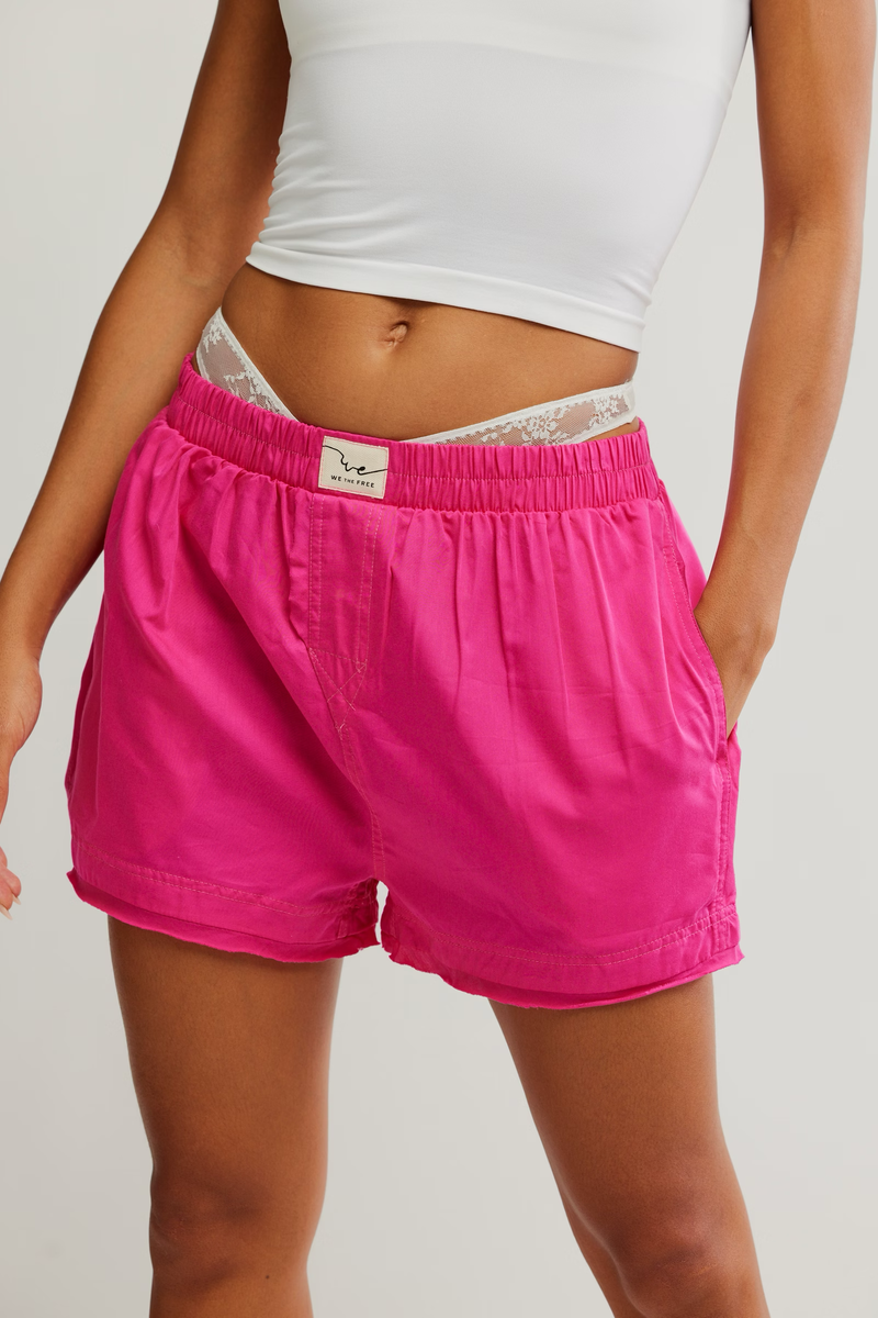 Day To Day Solid Boxer | Pink Peacock