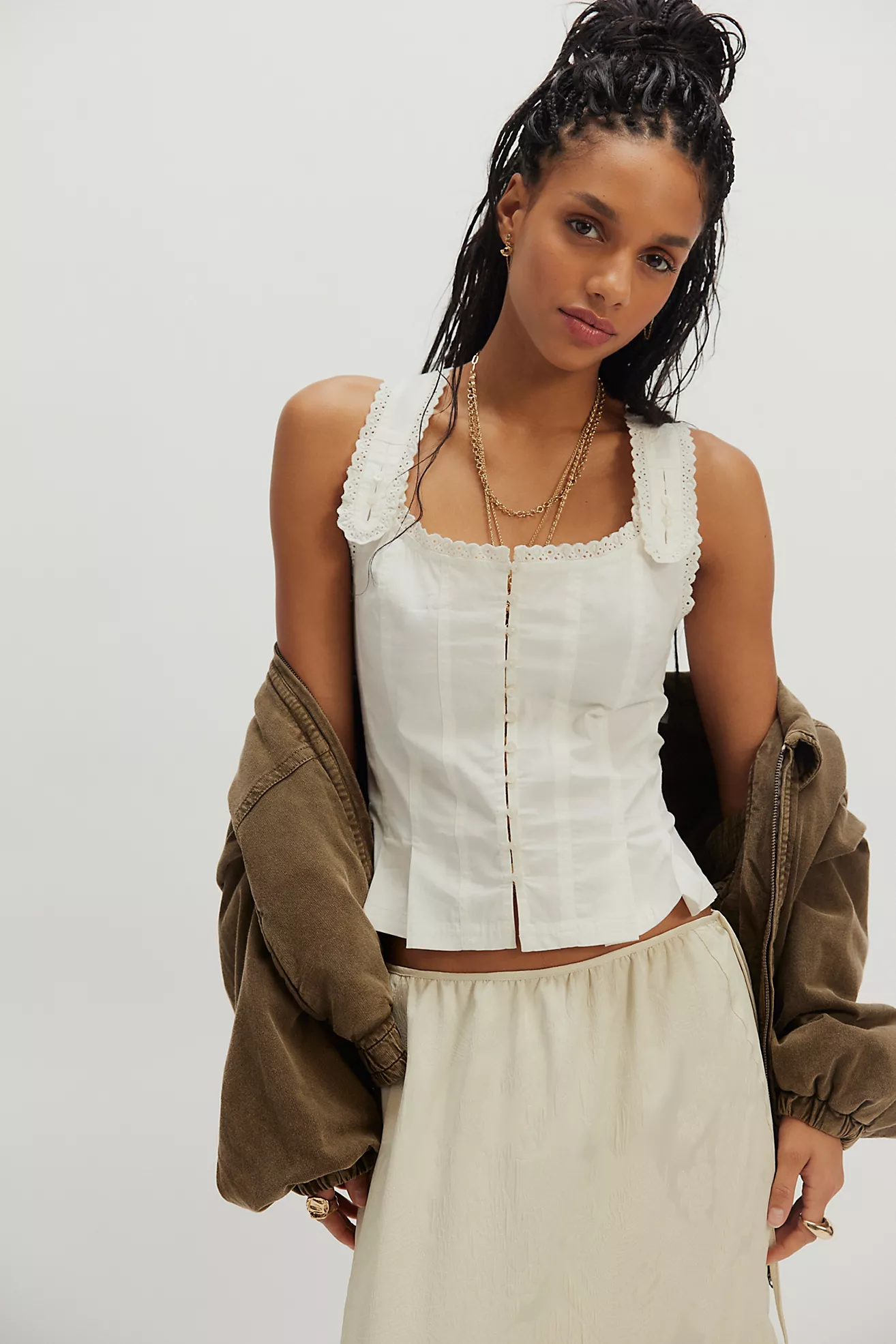 Bridgette Corset Top | Clean Ivory
