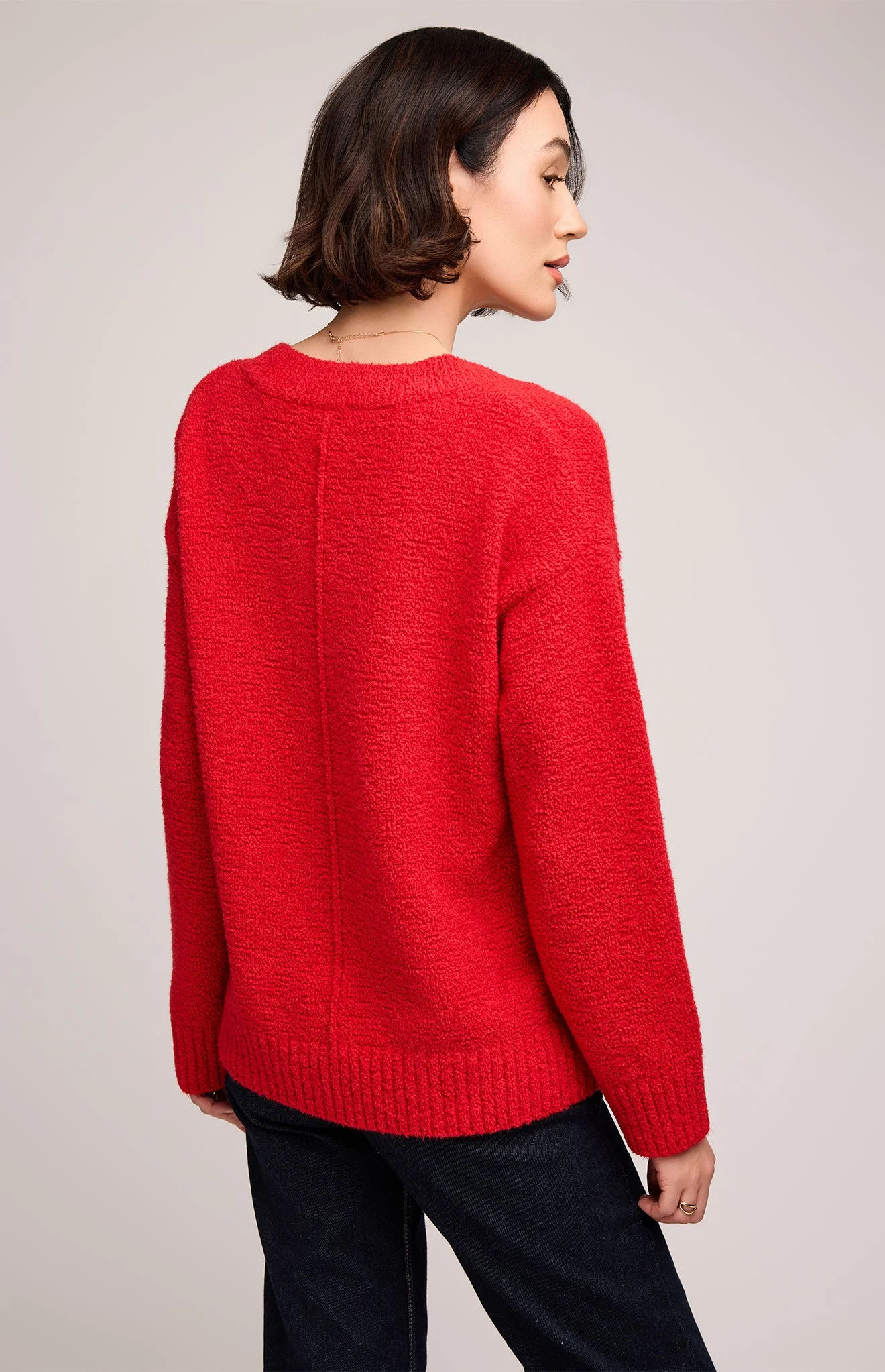 Tilda V-Neck Sweater in Red