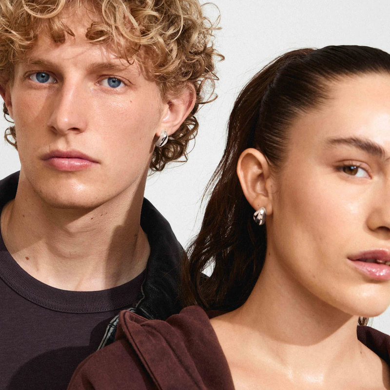 DUNE SMALL CHUNKY EARRINGS | SILVER