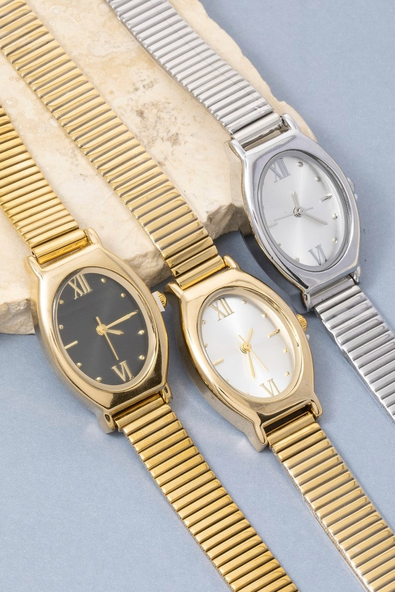 Rachel Vintage Oval Watch | Gold + Silver