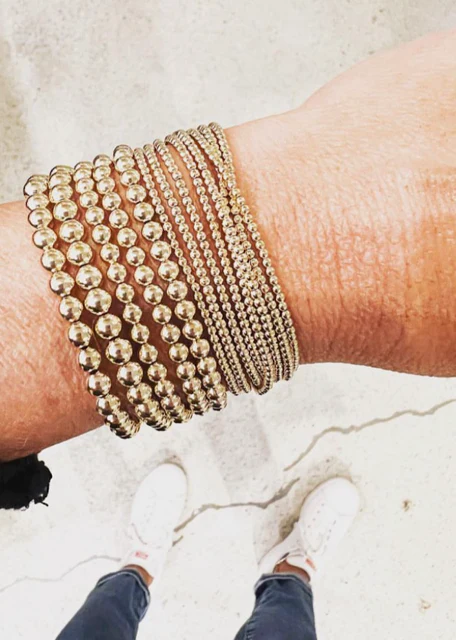 14k Gold Filled Bead Bracelet 4mm Bead Bracelet 14k Gold Filled