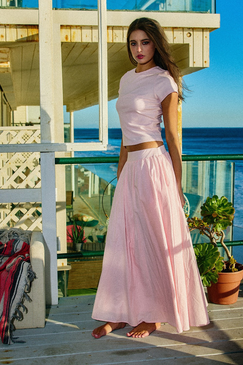 Alysha Tee + Maxi Set | Baby Pink
