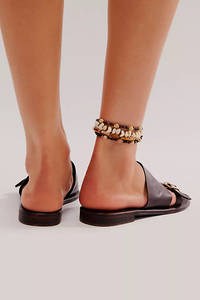Mila Minimal Flat Sandals | Black