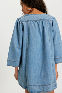 Goldie Denim Mini Dress | Celestial Blue