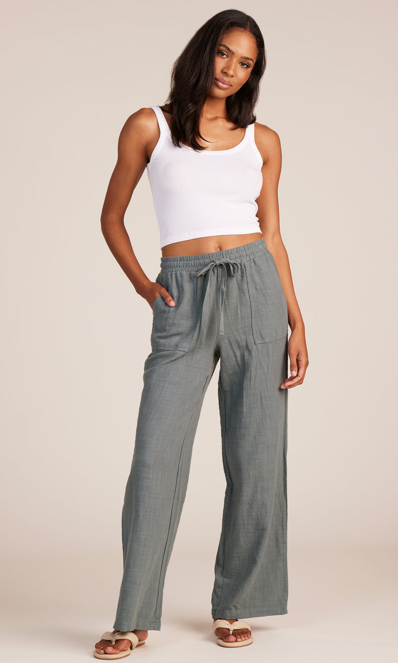 Wide Leg Pocket Pant in Sage